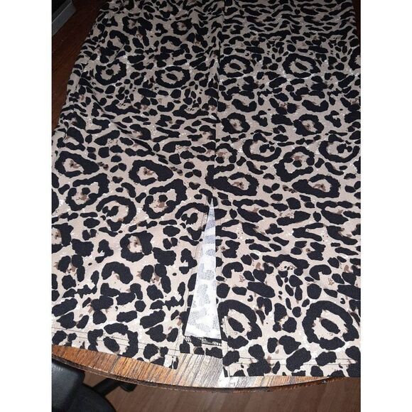 New Medium Cheetah Leopard Animal Print Sleeveless Midi Dress Tan Brown Black - Picture 4 of 4
